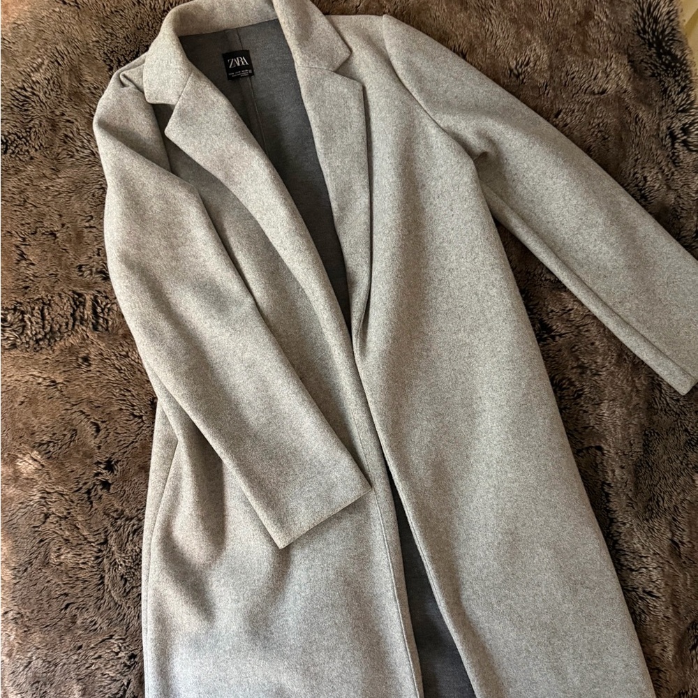 Zara Women's Elegant Light Gray Trench Coat